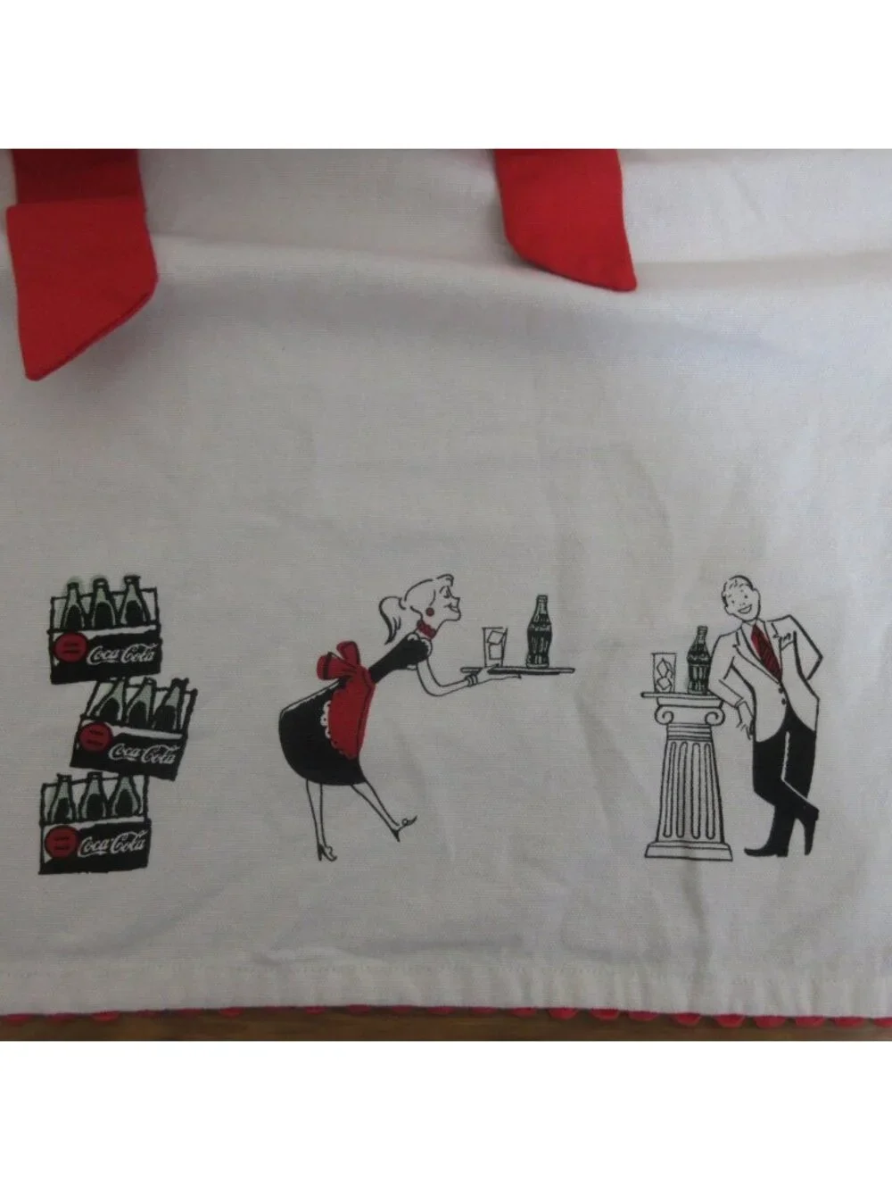 Coca-Cola Apron Pockets The Linen Press Red Advertising Ladies Logo Vintage Look